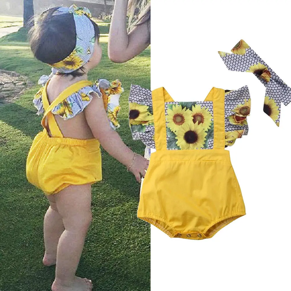 Newborn Baby Girl Sunfloral Romper Headband Sunsuit Clothes Summer Floral Print Rompers
Newborn Baby Girl Sunfloral Romper Headband Sunsuit Clothes Summer Floral Print Rompers