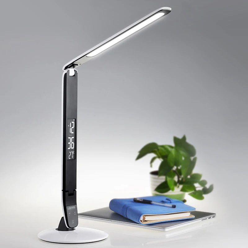 LED Desk Table Lamp Foldable 3 level Dimmable Touch Table Lamp with Calendar Temperature Alarm Clock table Light night lights 
LED Desk Table Lamp Foldable 3 level Dimmable Touch Table Lamp with Calendar Temperature Alarm Clock table Light night lights