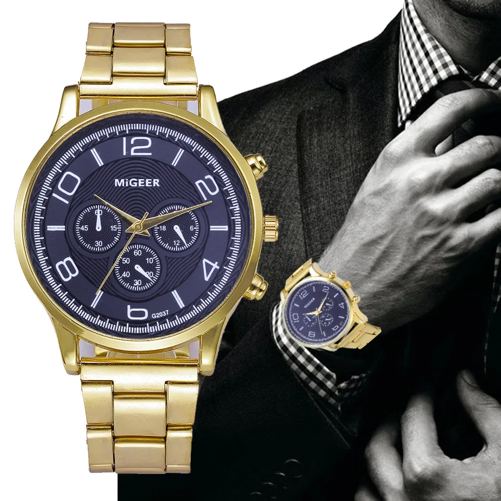 Golden Luxury Men Watch Stainless Steel Watch Strap Analog Quartz Wrist Watch Men Crystal Clock For Gift relojes para hombre Q5
Golden Luxury Men Watch Stainless Steel Watch Strap Analog Quartz Wrist Watch Men Crystal Clock For Gift relojes para hombre Q5