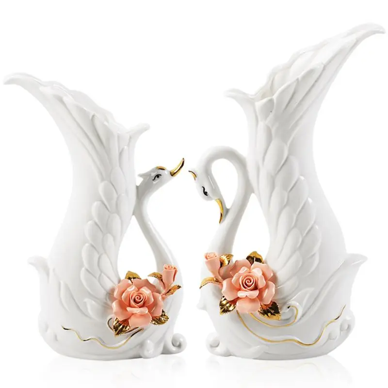 ceramic swan Fashion creative abstract flowers vase pot home decor crafts room decoration handicraft porcelain animal figurines
ceramic swan Fashion creative abstract flowers vase pot home decor crafts room decoration handicraft porcelain animal figurines
