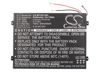 Cameron Sino 6700mAh Battery For Motorola MZ615 MZ616 MZ617 Xoom 2 10.1,L-L-L DC110510 SNN5896A TB40
Cameron Sino 6700mAh Battery For Motorola MZ615 MZ616 MZ617 Xoom 2 10.1,L-L-L DC110510 SNN5896A TB40