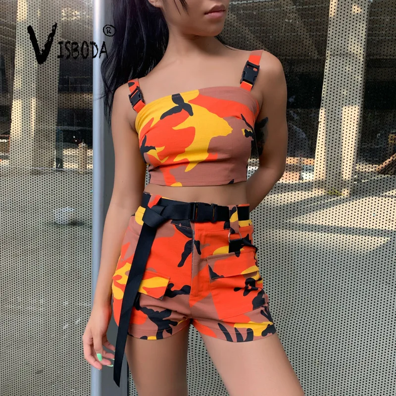 Ladies 2 Piece Set Cropped Tank Top And Mini Skirt Fashion Summer Camouflage Printed Zipper Bralette Top Skirt With Buckle Waist
Ladies 2 Piece Set Cropped Tank Top And Mini Skirt Fashion Summer Camouflage Printed Zipper Bralette Top Skirt With Buckle Waist