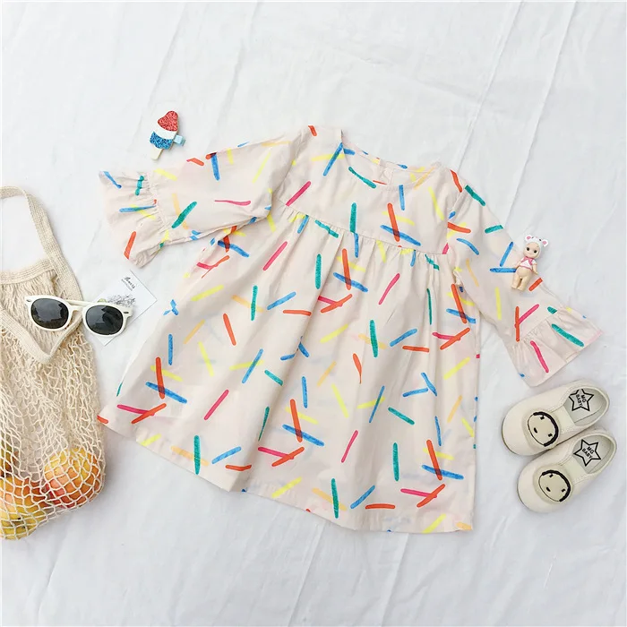Korean version of the seven-point sleeve dress print dress 100% cotton casual Loose clothes for girls 2019
Korean version of the seven-point sleeve dress print dress 100% cotton casual Loose clothes for girls 2019