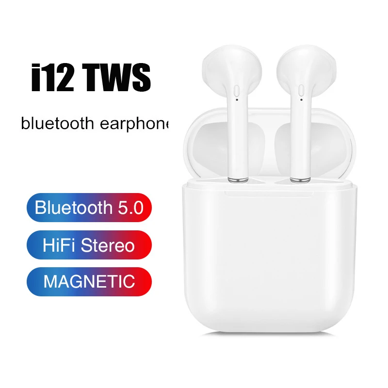 i12 TWS Wireless Earphone Air Pod Bluetooth 5.0 Touch Earbuds IPX56 Waterproof Noise Cancelling Call Headset with Microphone
i12 TWS Wireless Earphone Air Pod Bluetooth 5.0 Touch Earbuds IPX56 Waterproof Noise Cancelling Call Headset with Microphone