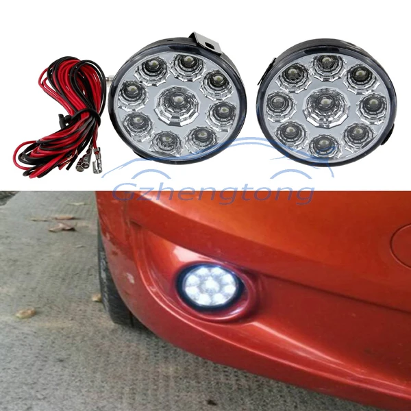 2pcs x 9 LED Car head Front Round Fog Tail light Off-road Lamps parking Lamp Daytime Running Lights for BMW Audi VW Volvo etc.
2pcs x 9 LED Car head Front Round Fog Tail light Off-road Lamps parking Lamp Daytime Running Lights for BMW Audi VW Volvo etc.