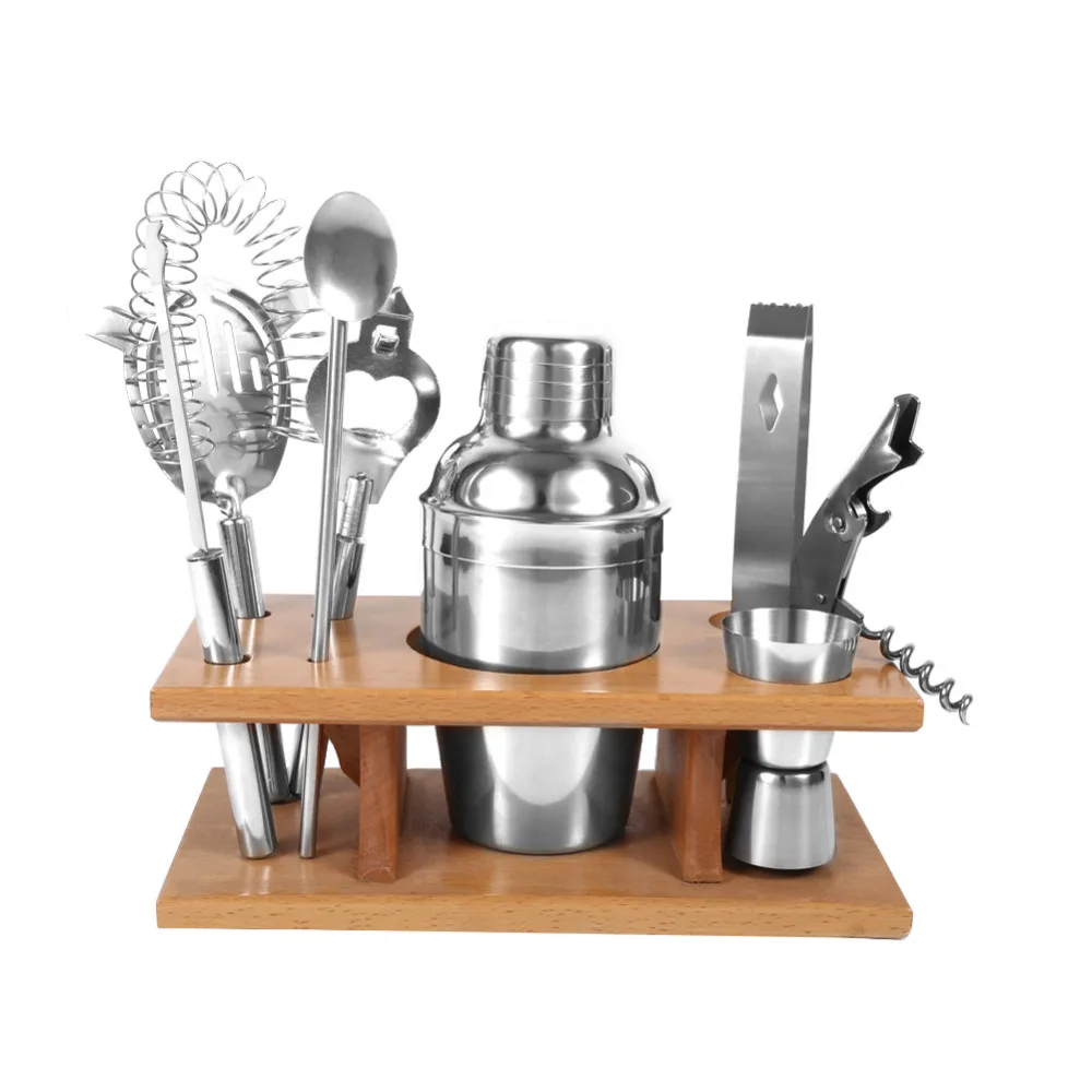 8pcs Stainless Steel Cocktail Shaker Mixer Drinker with Wood Holder Stand Drinking Tool Bar Set With Wood Holder
8pcs Stainless Steel Cocktail Shaker Mixer Drinker with Wood Holder Stand Drinking Tool Bar Set With Wood Holder