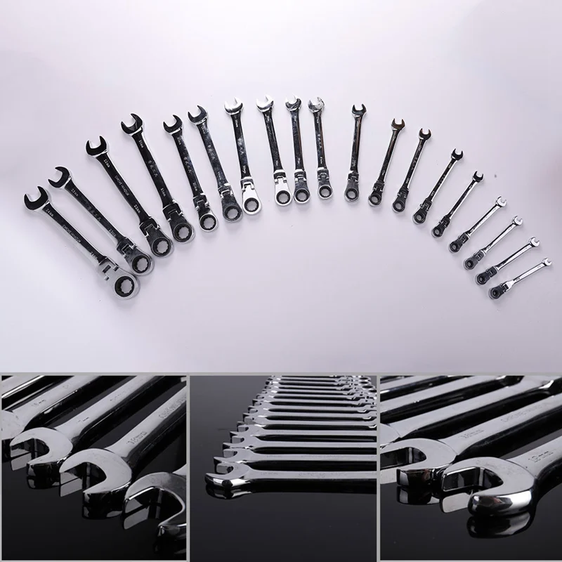 Flexible Reversible Head Combination Ratchet Wrench Universal Keys Hand Tool Set Car Tools For Auto Repair
Flexible Reversible Head Combination Ratchet Wrench Universal Keys Hand Tool Set Car Tools For Auto Repair