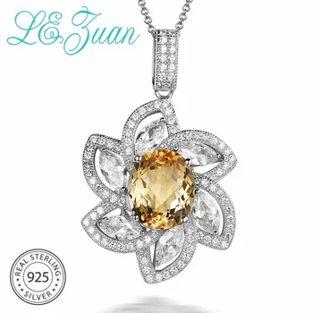 L&zuan 925 Sterling Silver Necklace 4.75ct Natural Citrine Pendant Romentic Flower Fine Jewelry For Women Christmas Gift
L&zuan 925 Sterling Silver Necklace 4.75ct Natural Citrine Pendant Romentic Flower Fine Jewelry For Women Christmas Gift