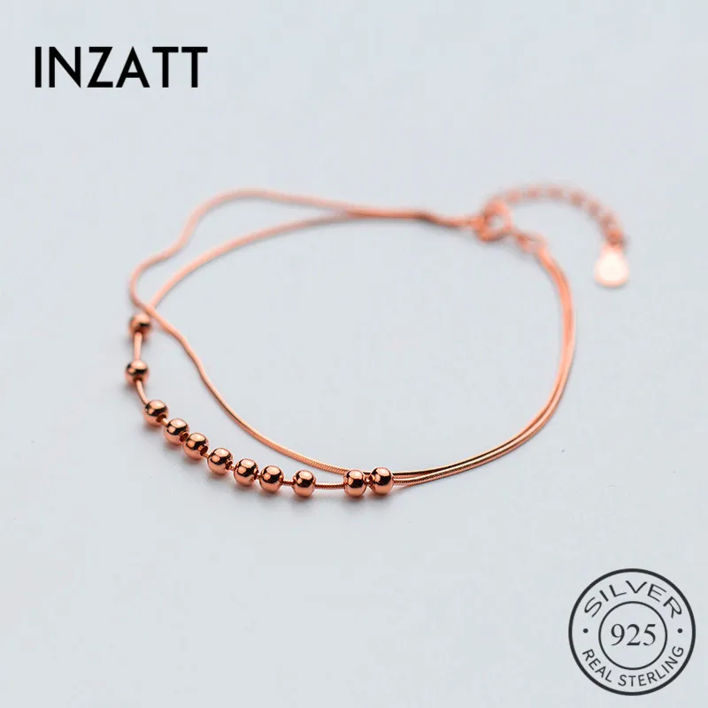 INZATTClassic Real 925 Sterling Silver Double Snake Chain 3mm Rose Gold Bead Bracelet For Women Party Minimalist Fashion Jewelry
INZATTClassic Real 925 Sterling Silver Double Snake Chain 3mm Rose Gold Bead Bracelet For Women Party Minimalist Fashion Jewelry