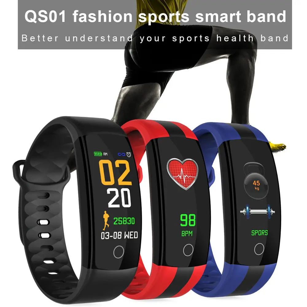 Authentic Smart Bracelet Watch QS01 Fitness Tracker Heart Blood Pressure Monitor Frequency Smartwatch Waterproof For xiaomi IOS
Authentic Smart Bracelet Watch QS01 Fitness Tracker Heart Blood Pressure Monitor Frequency Smartwatch Waterproof For xiaomi IOS