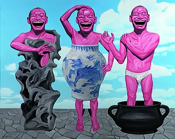 Chinese abstract painting laughing men with ceramics on oil canvas for home decor and wallpaper, gallery
Chinese abstract painting laughing men with ceramics on oil canvas for home decor and wallpaper, gallery