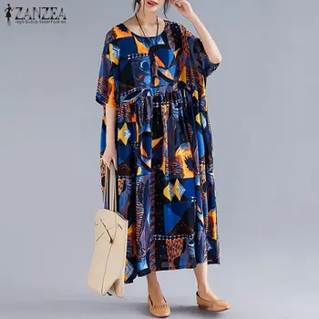 2020 ZANZEA Printed Maxi Dress Women's Summer Sundress Vintage Casual O Neck Pleated Long Vestidos Female Short Sleeve Robe 5XL
2020 ZANZEA Printed Maxi Dress Women's Summer Sundress Vintage Casual O Neck Pleated Long Vestidos Female Short Sleeve Robe 5XL