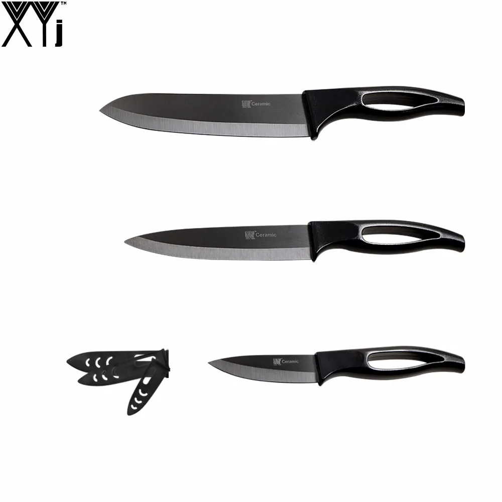 Ergonomic Grip Design Ceramic Knife Set 3'' 5'' 6" Paring Slicing Chef Kitchen Healthy XYJ Brand Cooking Tools With Covers |
