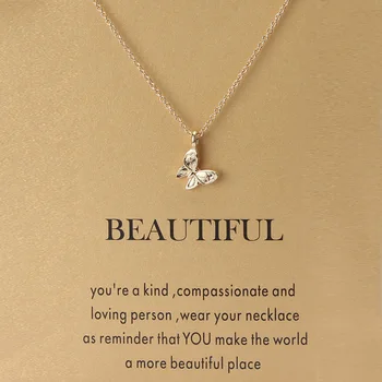 1pc Minimalist Butterfly Charms Wish Card Choker Collier Necklaces Links Chains Gold Color For Women Statement Jewelry Gift 
1pc Minimalist Butterfly Charms Wish Card Choker Collier Necklaces Links Chains Gold Color For Women Statement Jewelry Gift
