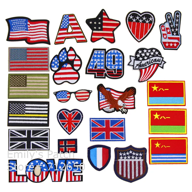 New arrival 10 pcs US UK flags Embroidered patches iron on or sew on Motif Applique fabric clothing hat bag shoe phone accessory
New arrival 10 pcs US UK flags Embroidered patches iron on or sew on Motif Applique fabric clothing hat bag shoe phone accessory
