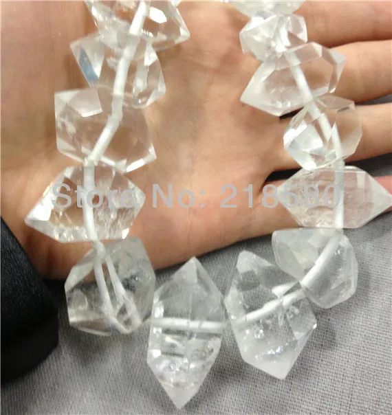 H-CCB29 Bigger Size Terminated Herkimer Clear Crystal Quartz Faceted Nugget Beads 16 inch Approx 22mmx12mm-38mmx18mm
H-CCB29 Bigger Size Terminated Herkimer Clear Crystal Quartz Faceted Nugget Beads 16 inch Approx 22mmx12mm-38mmx18mm