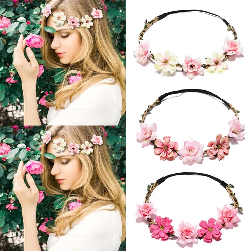M MISM Handmade Floral Crown Hairband Party Wedding Wreath Bridal Headdress Women Bohemian Elastic Flower Hair Accessories
M MISM Handmade Floral Crown Hairband Party Wedding Wreath Bridal Headdress Women Bohemian Elastic Flower Hair Accessories