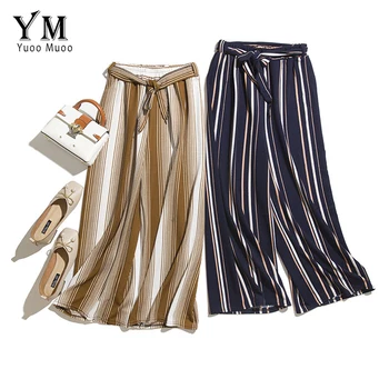 YuooMuoo Casual Elastic High Waist Wide Leg Pants Women 2019 Striped Europe Style Ankle-length Pants Summer Hot Trousers Women
YuooMuoo Casual Elastic High Waist Wide Leg Pants Women 2019 Striped Europe Style Ankle-length Pants Summer Hot Trousers Women