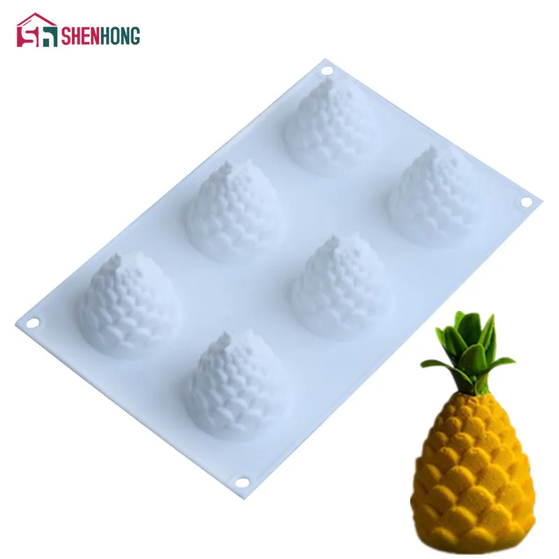 SHENHONG 6 Holes Pineapple Silicone 3D Baking Mould Chocolate Cake Mold Decoration Mousse Muffin Moule Cookie Wedding Moule
SHENHONG 6 Holes Pineapple Silicone 3D Baking Mould Chocolate Cake Mold Decoration Mousse Muffin Moule Cookie Wedding Moule