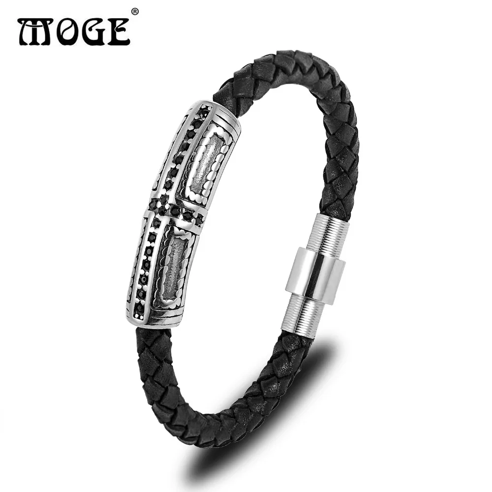 MOGE Genuine Leather Bracelets Cool Creative Design Stainless Steel Magnetic Buckle Charm Men Leather Bracelet Size 19/21
MOGE Genuine Leather Bracelets Cool Creative Design Stainless Steel Magnetic Buckle Charm Men Leather Bracelet Size 19/21