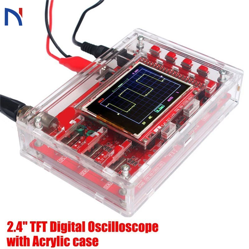 DSO138 DS0138 2.4" TFT Pocket-size Digital Oscilloscope Kit DIY Parts Handheld + Acrylic DIY Case Cover Shell for DSO138
DSO138 DS0138 2.4" TFT Pocket-size Digital Oscilloscope Kit DIY Parts Handheld + Acrylic DIY Case Cover Shell for DSO138