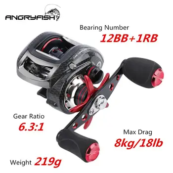 ANGRYFISH 12BB+1RB Stainless Steel Bearing Right/Left Hand Baitcasting Fishing Reel Lure 6.3:1 Magnetic Break Baitcast Reel
ANGRYFISH 12BB+1RB Stainless Steel Bearing Right/Left Hand Baitcasting Fishing Reel Lure 6.3:1 Magnetic Break Baitcast Reel