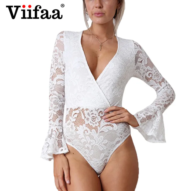 Viifaa Floral Lace Bodysuit Long Sleeve White Bodysuit Women Sexy V neck Transparent Jumpsuit Bodies Ladies Rompers
Viifaa Floral Lace Bodysuit Long Sleeve White Bodysuit Women Sexy V neck Transparent Jumpsuit Bodies Ladies Rompers