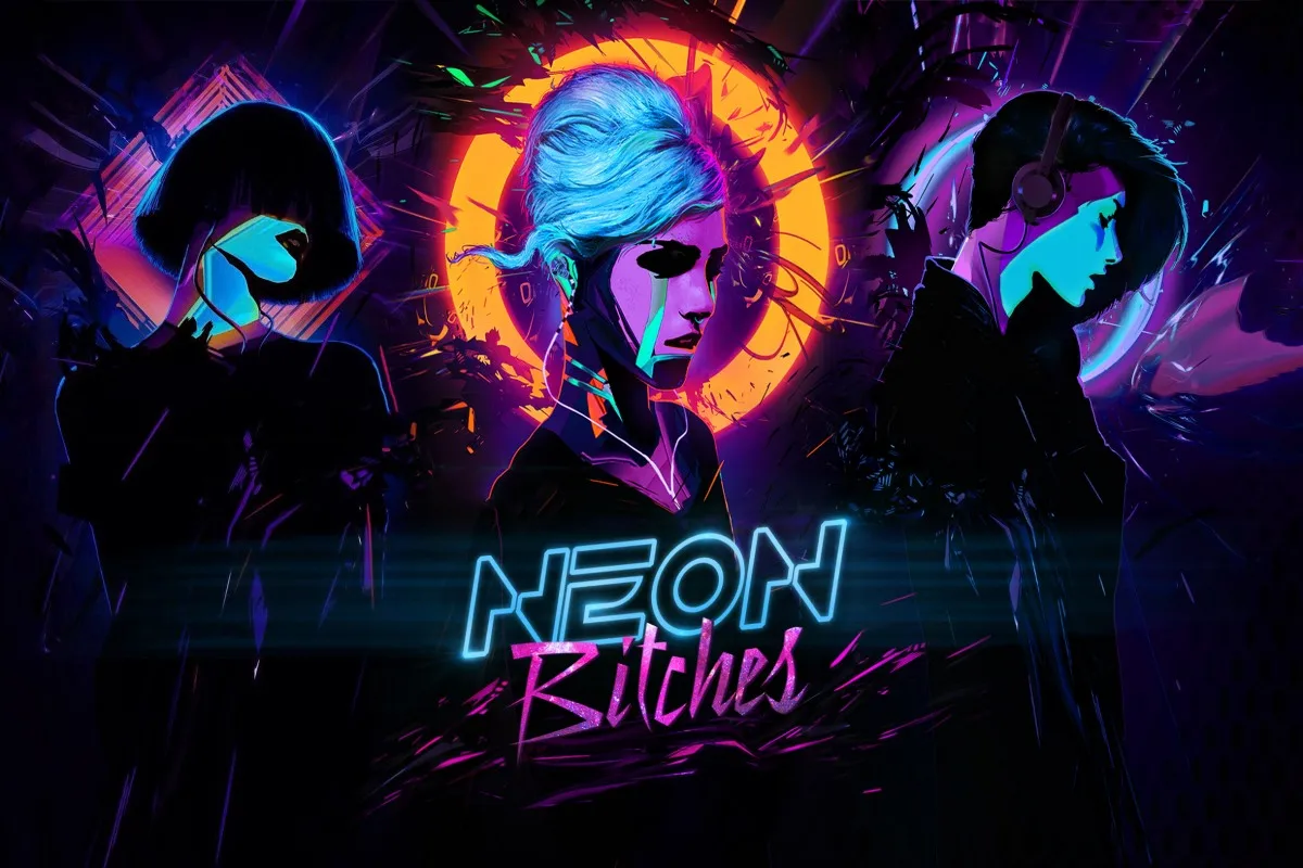 Настенный декор яркий принт неоновые Bitches synthwave girl music RW117 для комнаты украшение