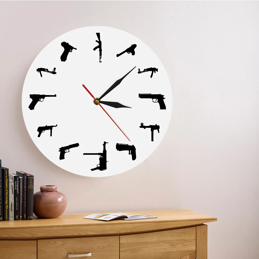 1Piece Guns Family Wall Art Weapon Breeds Decorative Acrylic Wall Clock Army Wall Clock Gift For Soldier Home Decor
1Piece Guns Family Wall Art Weapon Breeds Decorative Acrylic Wall Clock Army Wall Clock Gift For Soldier Home Decor