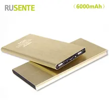 High quality Dual USB charger Power bank 6000mAh Rechargeable Battery Pack for iPhone Samsung HTC Smartphone