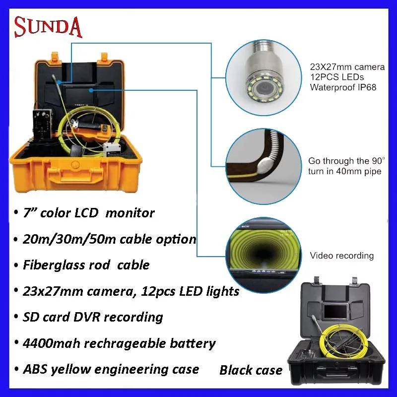20m 30m 50m pipe insepction camera system dvr recording fiberglass rod 44000mah rechargeable battery drain pipe inspection cam
20m 30m 50m pipe insepction camera system dvr recording fiberglass rod 44000mah rechargeable battery drain pipe inspection cam