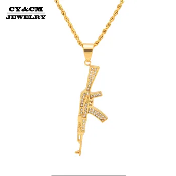 CY&CM Fashion Iced Out Rifle Rack Pattern Chains Neckalces Men Gold Color Top Quality 316L Stainless Steel Gun Pendant Jewelry
CY&CM Fashion Iced Out Rifle Rack Pattern Chains Neckalces Men Gold Color Top Quality 316L Stainless Steel Gun Pendant Jewelry