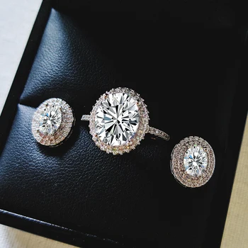 925 Sterling Silver Jewelry set oval shape Engagement ring stud earring for Wedding Valentine's Day gift party J5341S
925 Sterling Silver Jewelry set oval shape Engagement ring stud earring for Wedding Valentine's Day gift party J5341S