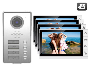XinSiLu TFT LCD Color 9"Video Door Phone Doorbell w/t SD Card Slot IR Intercom Home Security System HD Camera For 4-Apartments
XinSiLu TFT LCD Color 9"Video Door Phone Doorbell w/t SD Card Slot IR Intercom Home Security System HD Camera For 4-Apartments