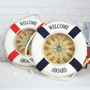 Wall Clocks Home Decoration Accessories Modern Lifebuoy Wall Clock Mediterranean Wood Cloth Living Room Watch
Wall Clocks Home Decoration Accessories Modern Lifebuoy Wall Clock Mediterranean Wood Cloth Living Room Watch