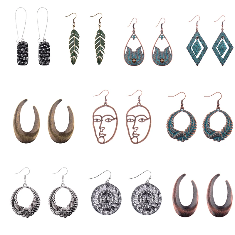 TopHanqi 10Pairs/Set Antique Bronze Bohemian Ethnic Drop Earrings For Women Boho Ear Jewelry Boucle D'oreille Aretes De Mujer
TopHanqi 10Pairs/Set Antique Bronze Bohemian Ethnic Drop Earrings For Women Boho Ear Jewelry Boucle D'oreille Aretes De Mujer