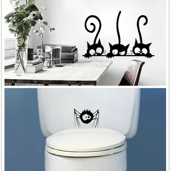 Lovely Three Black Cat and Spider Toilet Sticker Creative Home Wall Decor Decals A set of 2PCS
Lovely Three Black Cat and Spider Toilet Sticker Creative Home Wall Decor Decals A set of 2PCS