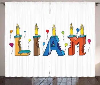 Liam Curtains English First Name in a Colorful Letter Style Cake Design with Bite Marks and Candles Living Room Bedroom Window
Liam Curtains English First Name in a Colorful Letter Style Cake Design with Bite Marks and Candles Living Room Bedroom Window