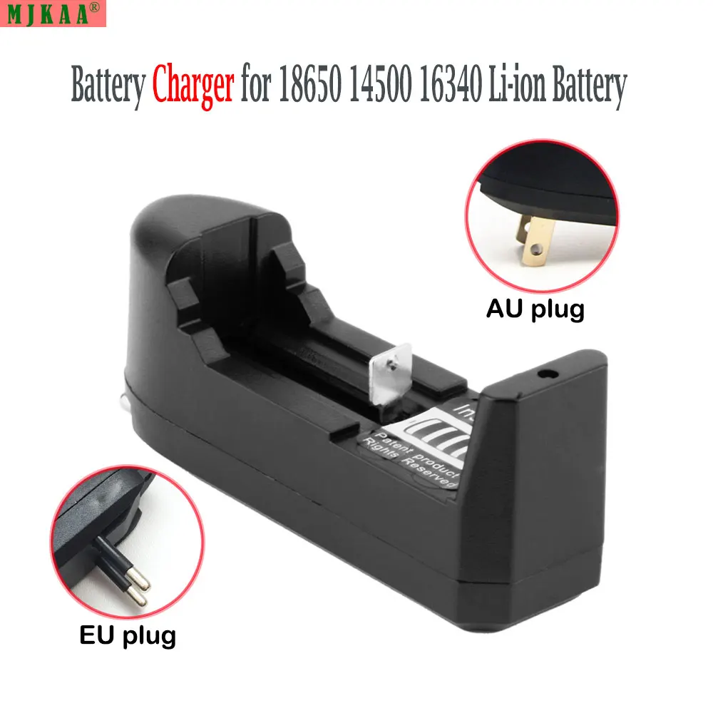 

MJKAA 1pcs US/EU 3.7V 18650 14500 16430 Battery Charger For Rechargeable Batteries 100-240V/47-63HZ