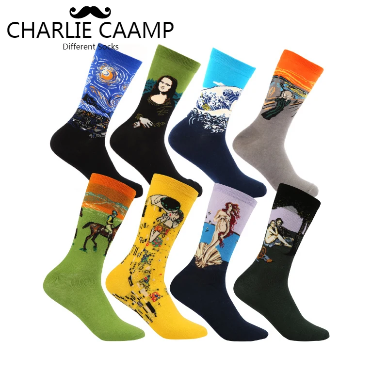 Men Cotton Socks Autumn Winter Fashion New 24 Color Oil Painting Series Gentleman Art Trend Happy Large Size In Crew Socks K101
Men Cotton Socks Autumn Winter Fashion New 24 Color Oil Painting Series Gentleman Art Trend Happy Large Size In Crew Socks K101