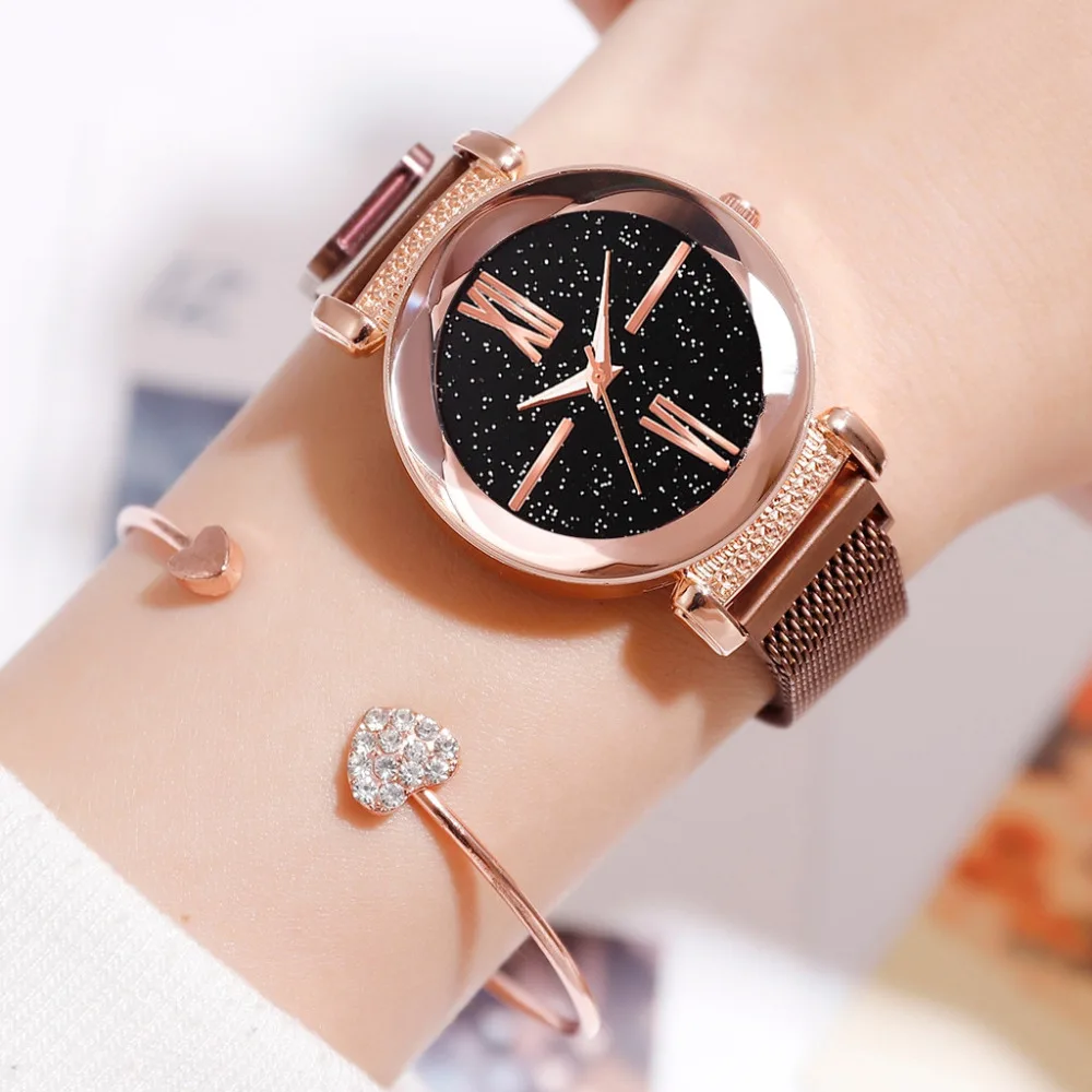 Fashion Simple Starry Sky Dial Table Mesh Belt Quartz Watch Magnetic Buckle Roman numerals Ladies Watch Relogio Feminino 40Q
Fashion Simple Starry Sky Dial Table Mesh Belt Quartz Watch Magnetic Buckle Roman numerals Ladies Watch Relogio Feminino 40Q