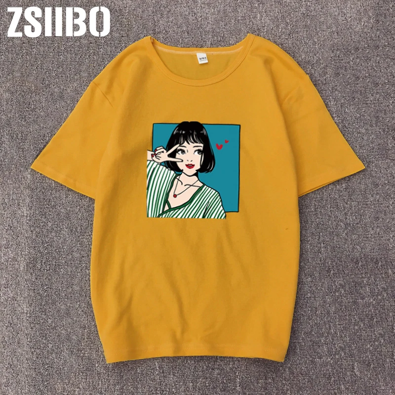 Harajuku Cartoon print Women T Shirt2019 Summer casual short-sleeve simple Female Women Tops Plus Size female clothe
Harajuku Cartoon print Women T Shirt2019 Summer casual short-sleeve simple Female Women Tops Plus Size female clothe