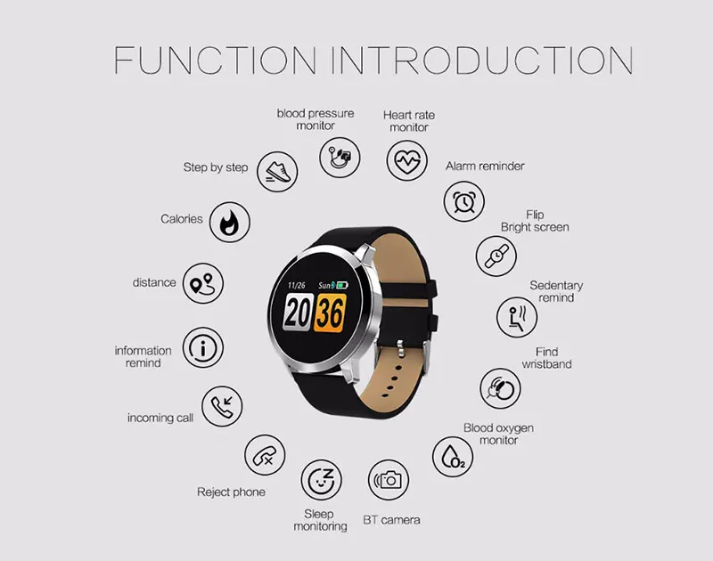 VERYFiTEK Q8 Heart Rate Monitor Smart Watch Blood Pressure Oxygen SmartWatch IP67 Pedometer Men Women Sport Fitness Watches (19)