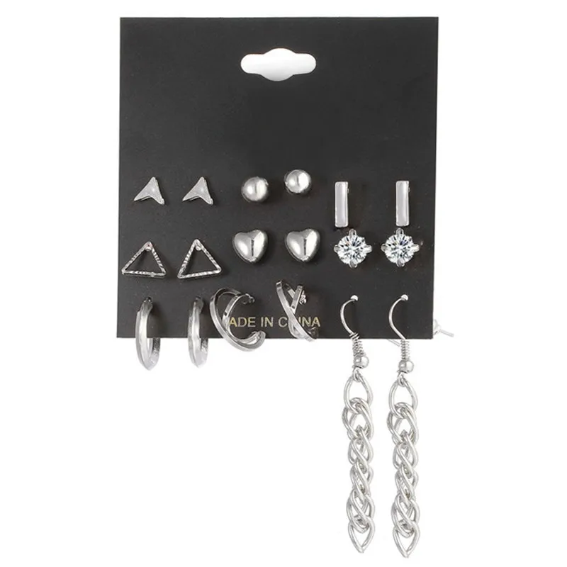 Fashion Gold Color Round Triangle Heart Half Circle Bar Geometric Stud Earrings Set Tassel Earrings for Women Girls
Fashion Gold Color Round Triangle Heart Half Circle Bar Geometric Stud Earrings Set Tassel Earrings for Women Girls