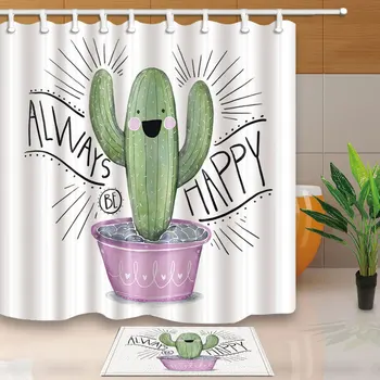 High Quality Always Happy Cactus Shower Curtains for Bathroom Polyester Fabric Waterproof Mildew Proof Bath Screens with Hooks
High Quality Always Happy Cactus Shower Curtains for Bathroom Polyester Fabric Waterproof Mildew Proof Bath Screens with Hooks