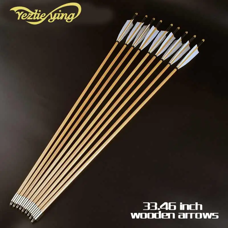 12 pcs Handmade Wooden 80cm Arrows 5'' white Turkey feather for 25-50lbs Longbow Recurve Bow Hunting Archery for freeshipping
12 pcs Handmade Wooden 80cm Arrows 5'' white Turkey feather for 25-50lbs Longbow Recurve Bow Hunting Archery for freeshipping