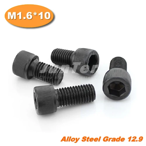 

1000pcs/lot DIN912 M1.6*10 Grade12.9 Alloy Steel Hex Socket Head Cap Screw