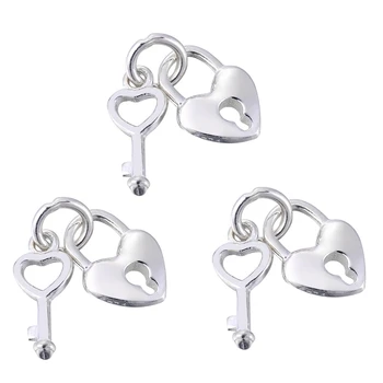 3PCS S925 Silver Lock Two-pieces Charming Pendants for Girls Women Jewelry Findings 
3PCS S925 Silver Lock Two-pieces Charming Pendants for Girls Women Jewelry Findings