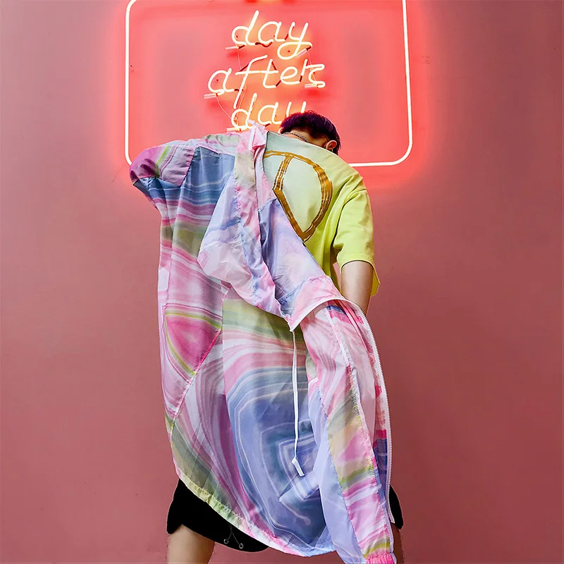 2019 Dropshipping Summer Hooded Rainbow Sunscreen Clothing Casual Joker Multi Color Sunshade Jacket Hip Hop Windbreaker
2019 Dropshipping Summer Hooded Rainbow Sunscreen Clothing Casual Joker Multi Color Sunshade Jacket Hip Hop Windbreaker