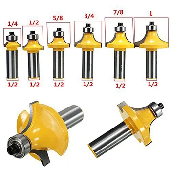 6pcs 1/2" Alloy Shank Woodworking Cutter Round Over Edge Forming Router Bit Set Tools
6pcs 1/2" Alloy Shank Woodworking Cutter Round Over Edge Forming Router Bit Set Tools